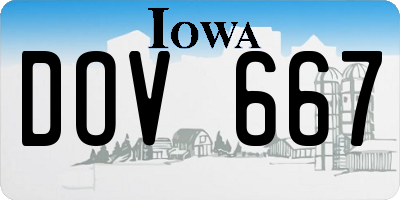 IA license plate DOV667