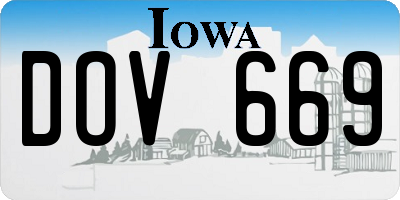 IA license plate DOV669