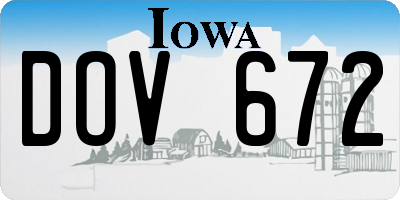 IA license plate DOV672
