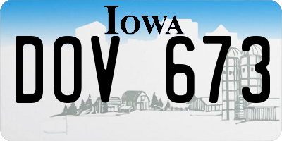 IA license plate DOV673
