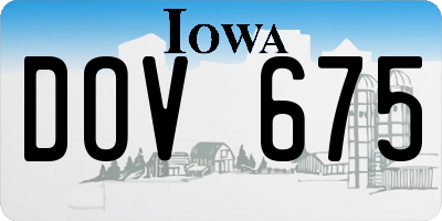 IA license plate DOV675