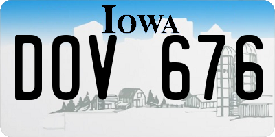 IA license plate DOV676