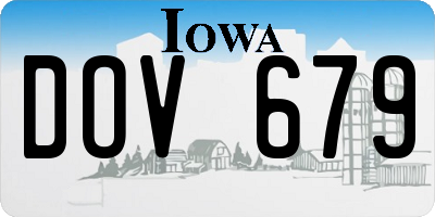 IA license plate DOV679