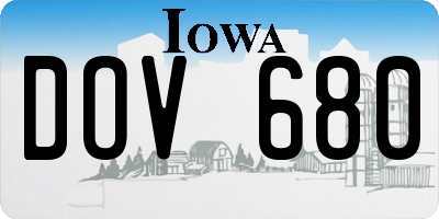 IA license plate DOV680