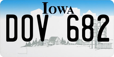 IA license plate DOV682