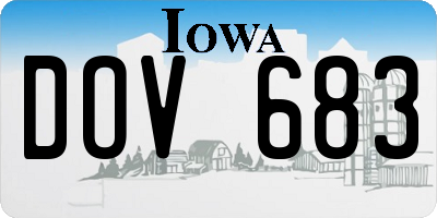 IA license plate DOV683
