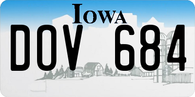 IA license plate DOV684