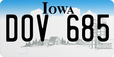 IA license plate DOV685