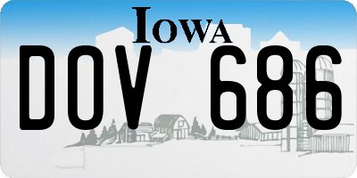 IA license plate DOV686