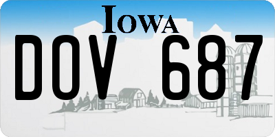 IA license plate DOV687