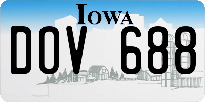 IA license plate DOV688