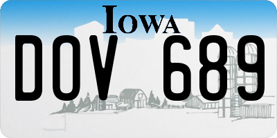 IA license plate DOV689