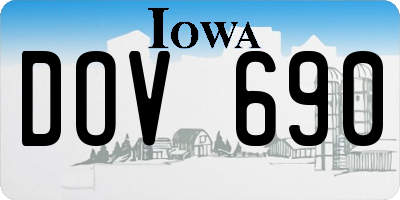 IA license plate DOV690