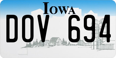 IA license plate DOV694
