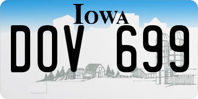 IA license plate DOV699