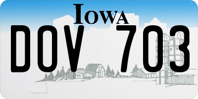 IA license plate DOV703