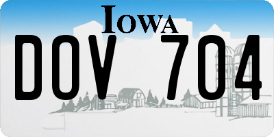 IA license plate DOV704