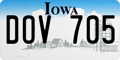 IA license plate DOV705