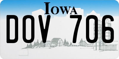IA license plate DOV706