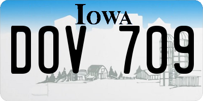 IA license plate DOV709