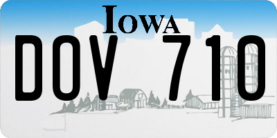 IA license plate DOV710