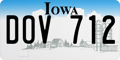 IA license plate DOV712