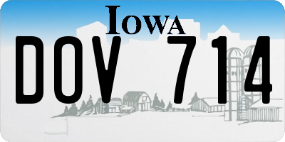 IA license plate DOV714