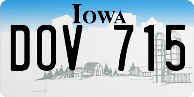 IA license plate DOV715