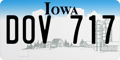 IA license plate DOV717