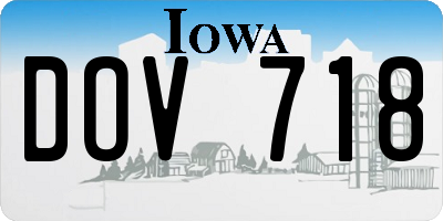 IA license plate DOV718