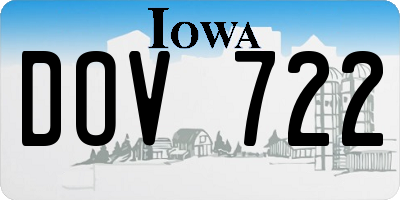 IA license plate DOV722