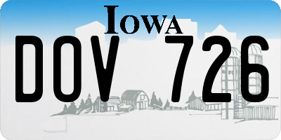 IA license plate DOV726