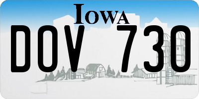 IA license plate DOV730