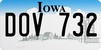 IA license plate DOV732