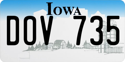 IA license plate DOV735
