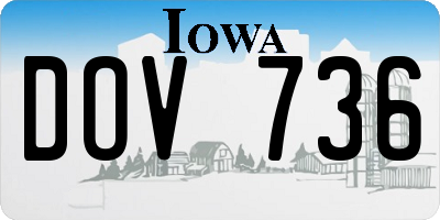 IA license plate DOV736