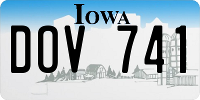 IA license plate DOV741
