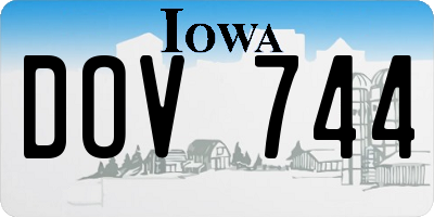 IA license plate DOV744