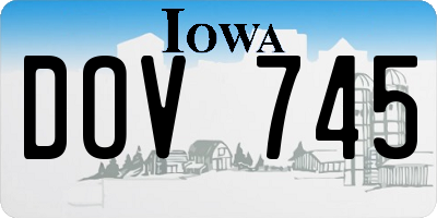 IA license plate DOV745