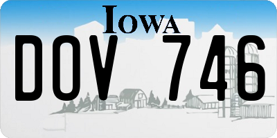 IA license plate DOV746
