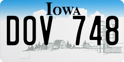 IA license plate DOV748