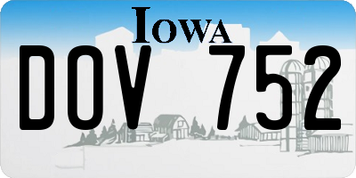 IA license plate DOV752