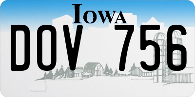 IA license plate DOV756