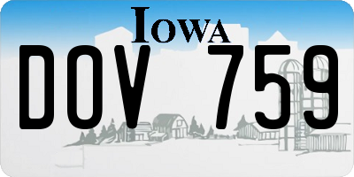 IA license plate DOV759