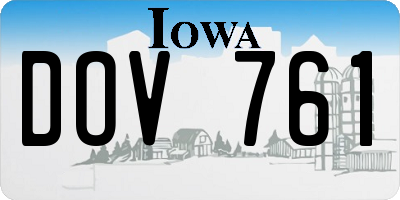 IA license plate DOV761