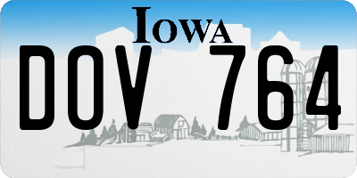 IA license plate DOV764