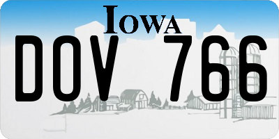 IA license plate DOV766