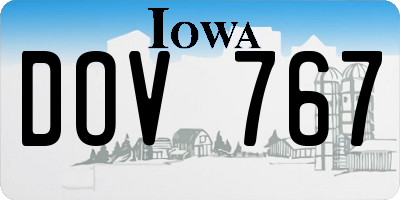 IA license plate DOV767