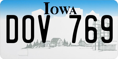 IA license plate DOV769