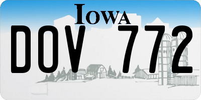 IA license plate DOV772
